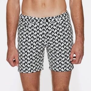 ST33LE BLACK/WHITE HERRINGBONE 5" JACQUARD KNIT STRETCH SHORT
